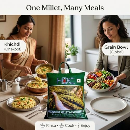 Image of HDC Siridhanya Unpolished Browntop Millet | Gluten free | whole grain | Plant based Protein | Net Wt 4700 g | Sourced from Andhra Pradesh, India