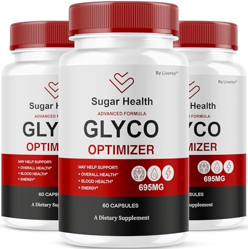 (3 Pack) SugarHealth Glyco Optimizer - Official SugarHealthy Premium Supplement Pills, All Natural SugarHealth Advanced Formula Glyco Support Wellness & Overal Health Review, 180 Capsules For 3 Months