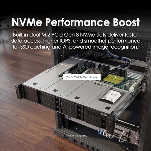 Image of QNAP TS-855eU-8G-US 8 Bay High-Speed 2U Short-Depth rackmount NAS with Dual-2.5GbE, Intel Atom CPU, 8GB DDR4 Memory and 8-core Computing Power for Optimized virtualization (Diskless)