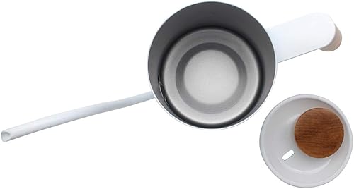 Miniatura 5 de Hervidor de café, cafetera de acero inoxidable, hervidores de té, boquilla de cuello de cisne para un vertido de precisión con mango de madera blanco