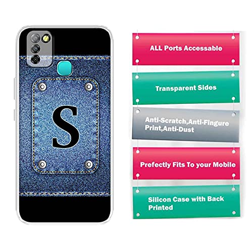 Image of Amazon Brand - Solimo Designer Multicolor Button Jeans Alphabet-S Printed Soft Back Case Mobile Cover for Infinix Smart 5