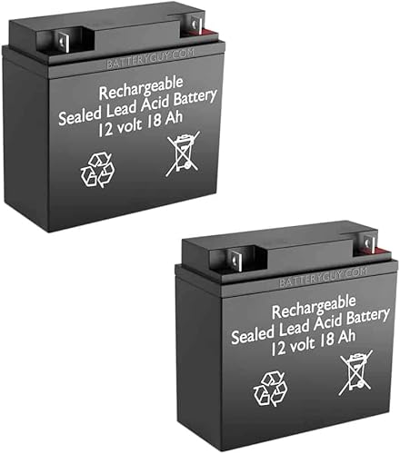 Miniatura 1 de BatteryGuy RiderXpress - Baterías SLA de repuesto de 12 V 18 Ah equivalentes a la marca (recargables), cantidad de 2