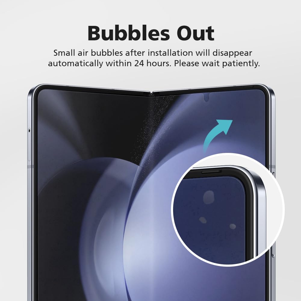 [3+3] Protector de pantalla mate con bloqueo de luz azul para Samsung Galaxy Z Fold 3, paquete de 3 en el interior + 3 paquetes frontales, película híbrida EPU+TPU, antirreflejos, antihuellas