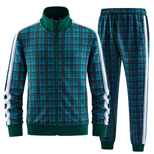 Image of ANOTWENER Men's Track Suits 2 Piece Stand-up Collar Long Sleeve with Double Side Pockets Jacket and Sweatpants