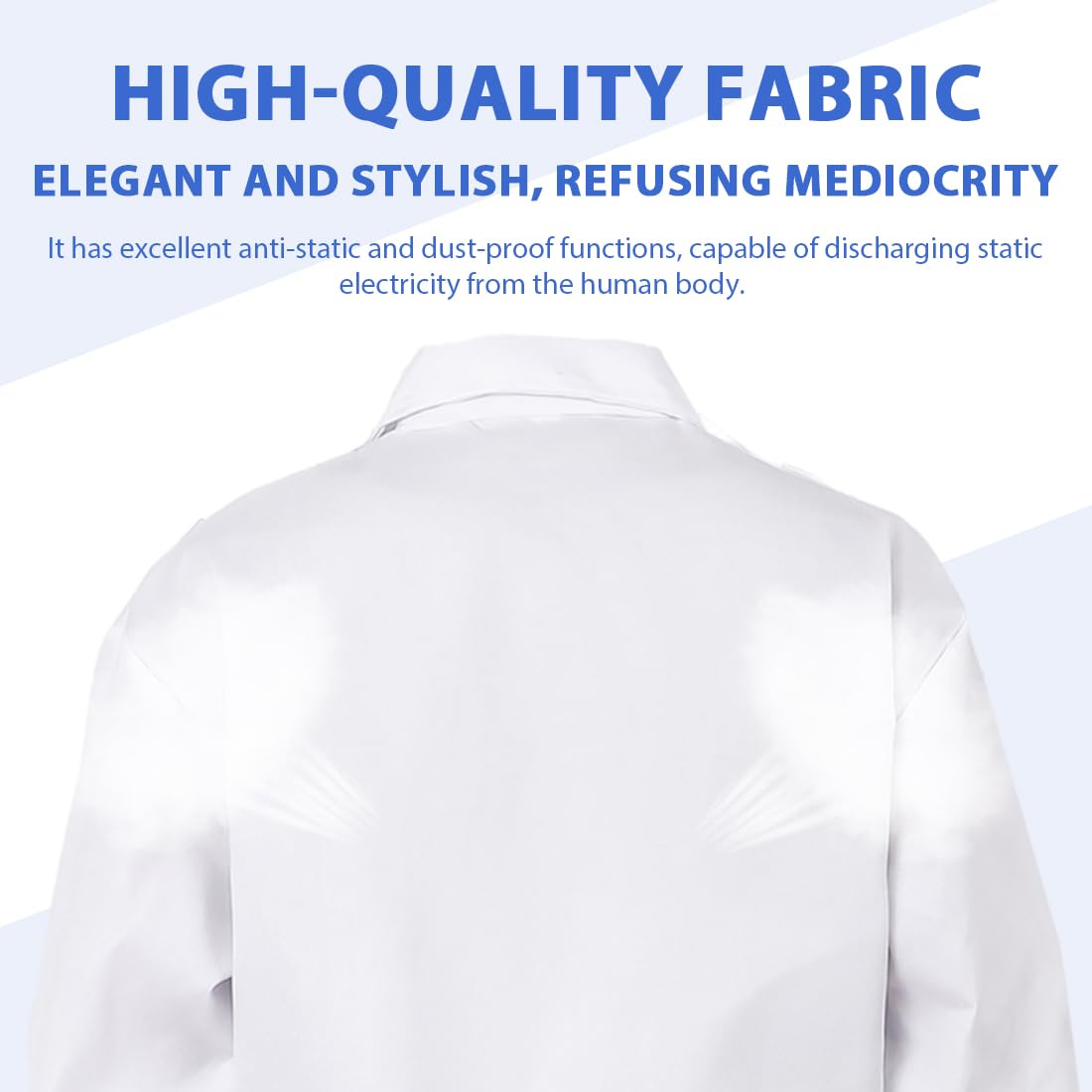 Blouse Blanche Chimie Lycee laboratoire Blouse Medicale blanc manches longues Blouse medicale, blouse blanche collège, blouse chimie lycee, blouse blanche - Poignets élastiques, S