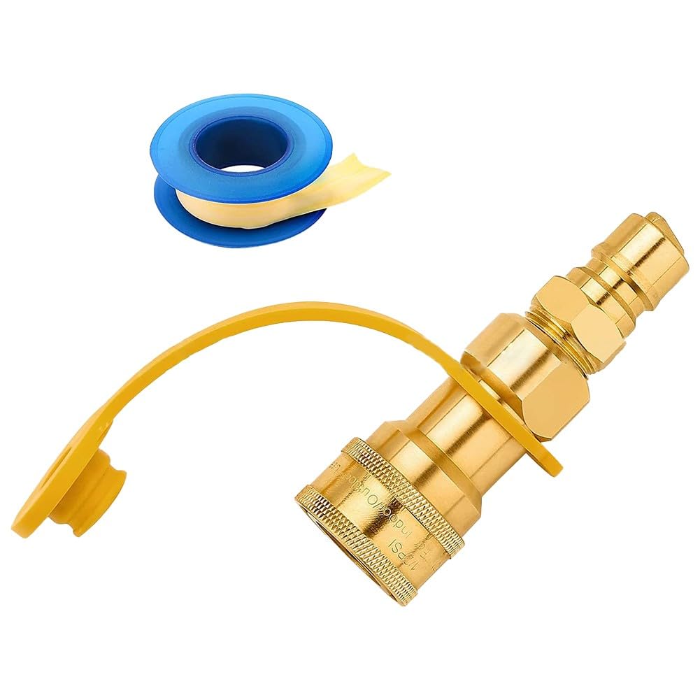Raccordi QDD a connessione rapida per gas naturale LP da 1/2", inserto maschio in ottone con spegnimento automatico per riscaldatore grill camper, confezione da 3