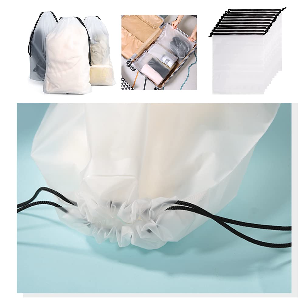 YJDEWohovv 15 Pcs Drawstring Storage Bags Reusable Travel Clothes Bag Luggage Waterproof Organiser Pouches Travel Accessories for Shoe Clothes Cosmetics - Image 4