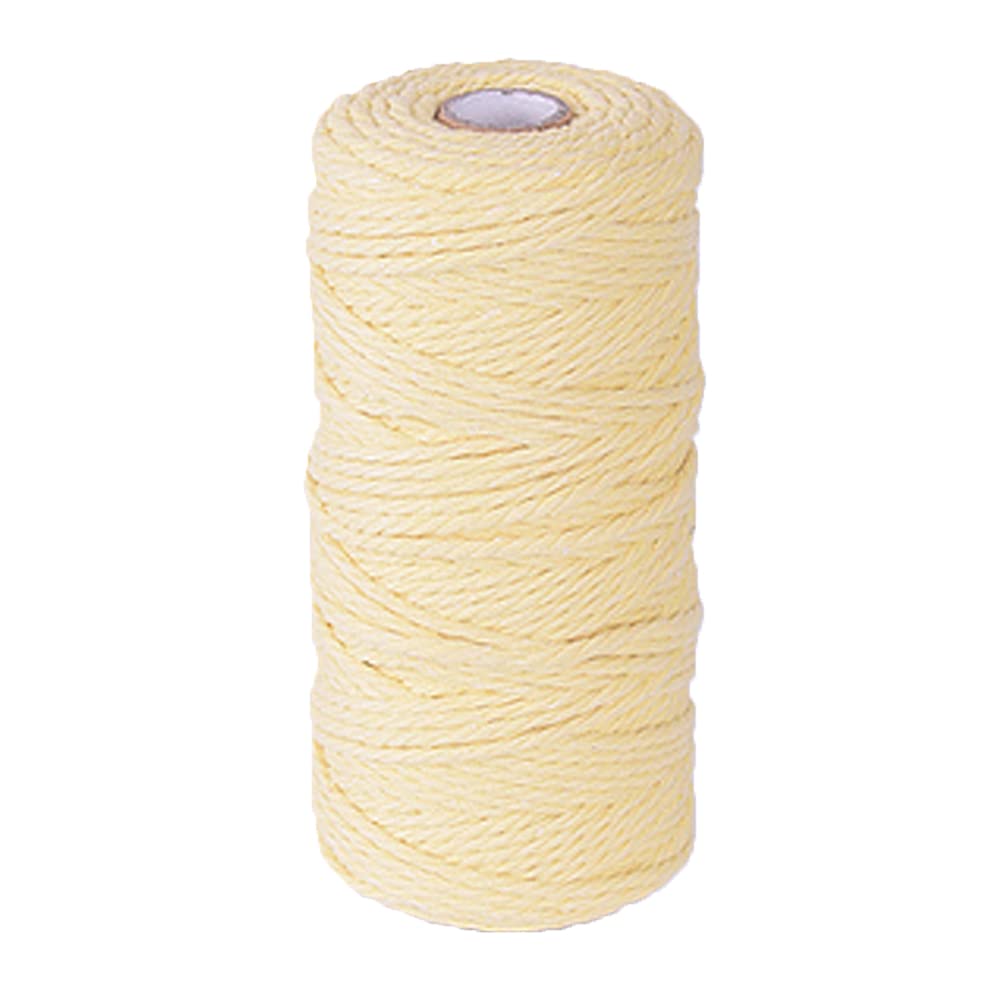 3mm X 109yards Macrame Cotton Cord Colored Cotton Rope Macrame Rope for Handmade Plant Hanger Wall Hanging Craft Making Macrame Supplies Light Yellow