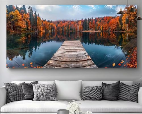 Diamond painting automne 50x100cm | Kit broderie diamant complet pour enfant et débutant