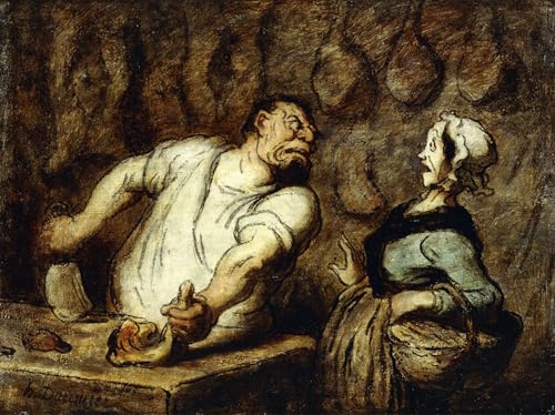 Pintura mural vintage de Honoré Daumier para decorar un salón clásico y elegante (60x90cm)
