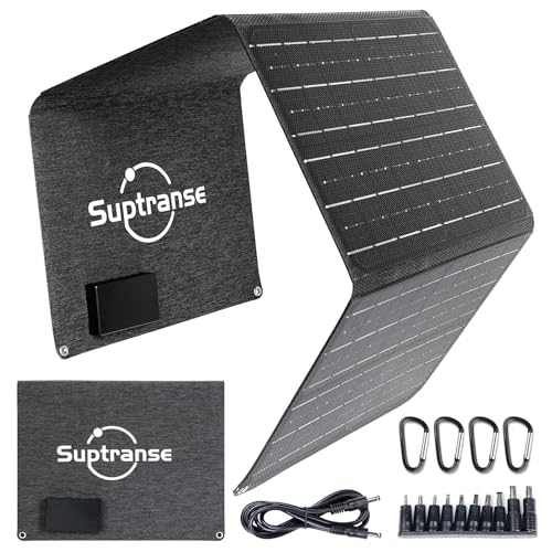 Portable Solar Panel, 40W 18V Foldable Solar Charger with DC output, QC2.0/3.0/PD USB and TYPE-C, compatible with mobile phones and tablets, IP67 waterproof, suitable for camping