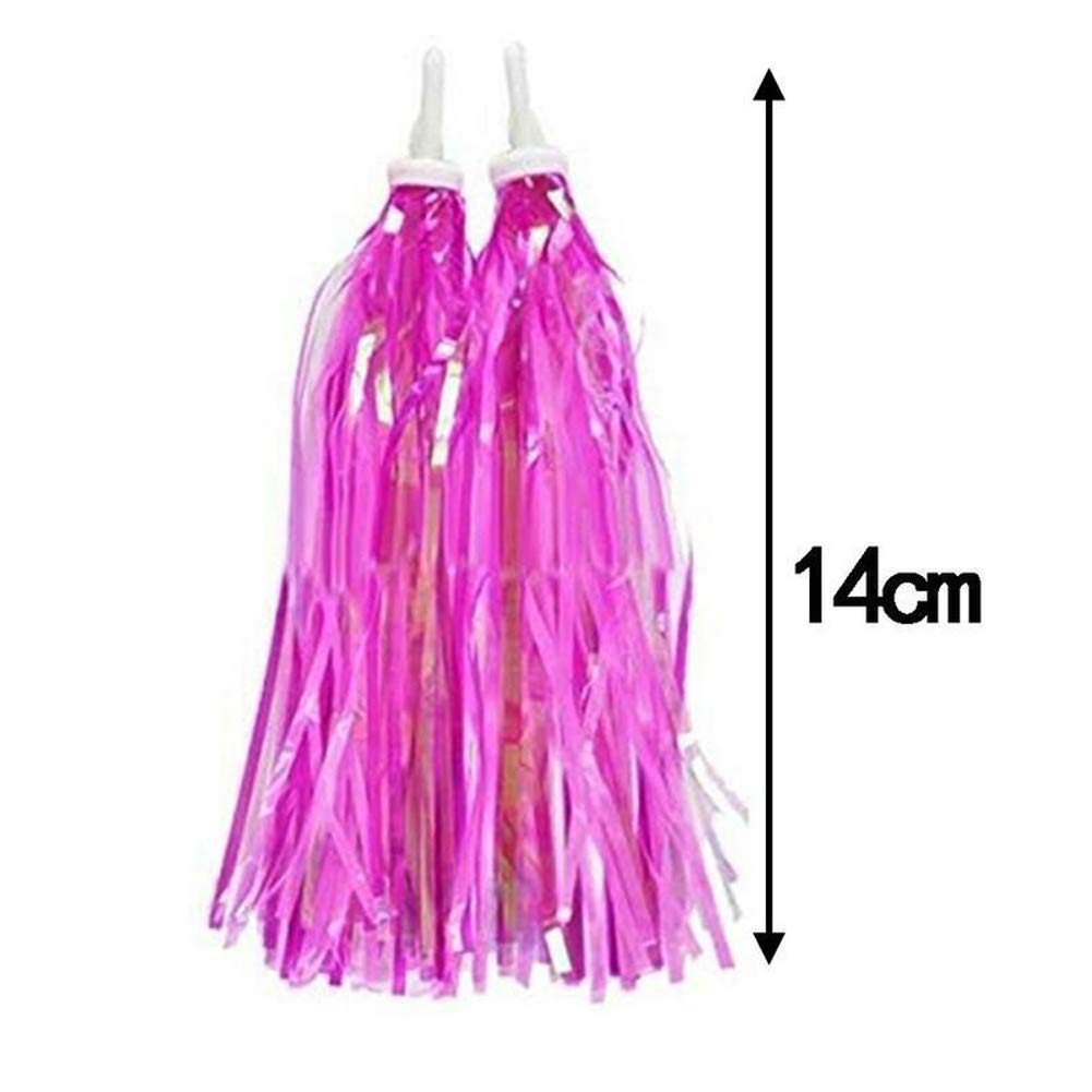 6 pares de serpentinas para manillar de bicicleta, borlas, manillar de bicicleta, scooter, empuñaduras de bicicleta, cinta brillante con borlas, accesorios para niñas y niños (azul, rosa, morado) 3