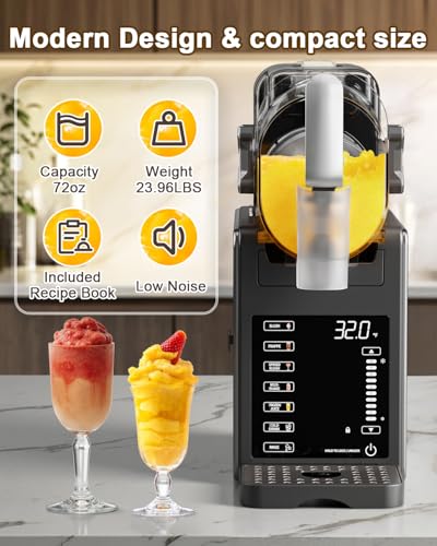 fiii slushie machine 92 oz slushy machine for home 6 preset programs quiet operation led display auto-clean no ice needed perfect for milkshakes margarita smoothie frappes and more