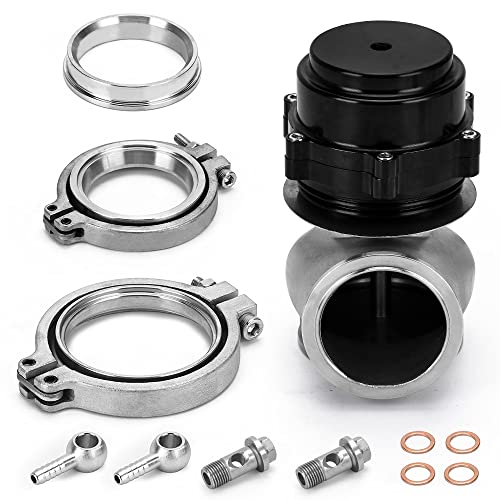 PTNHZ Aluminum Car 60MM Vband V60 Flange Turbo Wastegate Compatible for BMW Subaru Honda