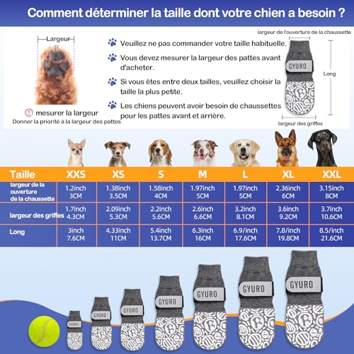 Doppelseitige Anti-Rutsch Hundesocken für den Innenbereich, um das Lecken der Pfoten zu verhindern-Pfotenschutz Haustierpfoten Schutz Traktion Kontrolle Socken auf Hartholzboden (Grau, XXL)