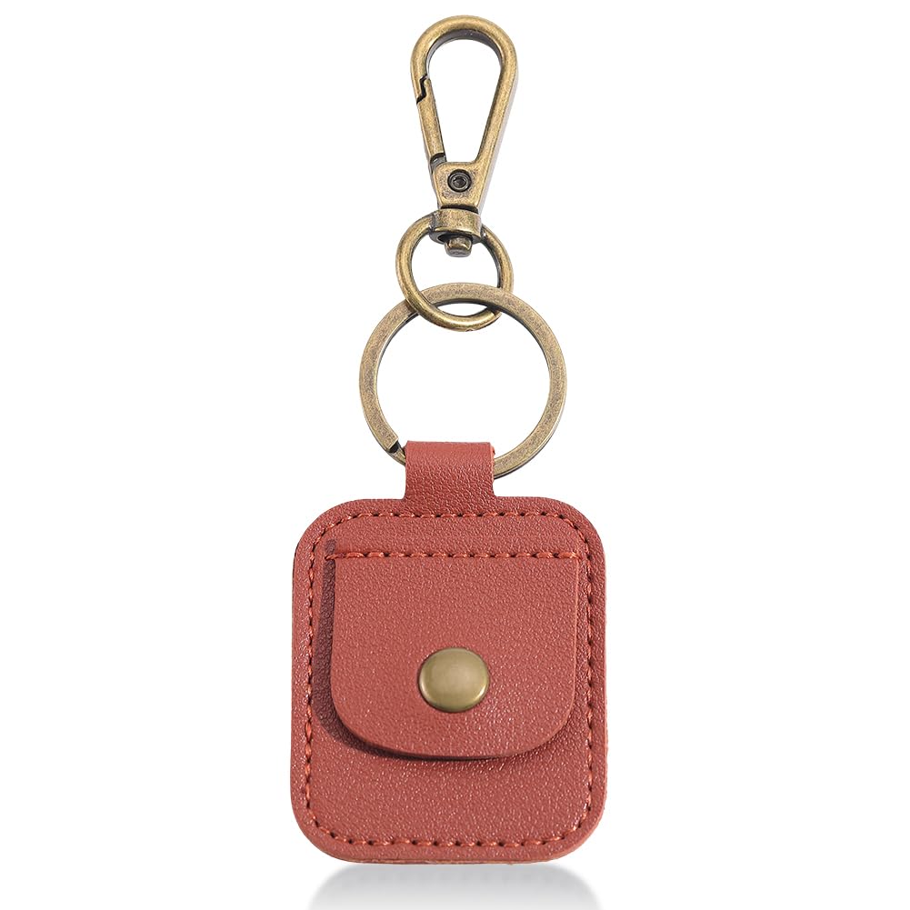 CRASPIRE Portachiavi Porta Anello in Pelle Portatile Porta Anello da Palestra Marrone Portachiavi da Viaggio Mini Porta Monete per Anello di Matrimonio Collana Plettri per Chitarra Regalo per Donne