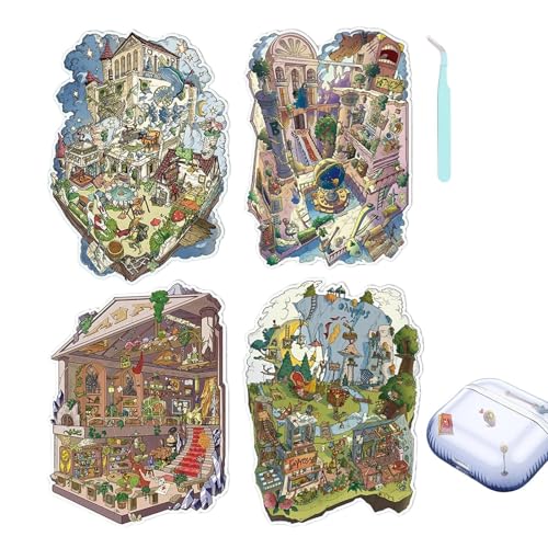 Fanskmz 3D �V�[���X�e�b�J�[ | 4�̃~�j�`���A �J�[�g�D�[�� �n�E�X �V�[�� �Z�b�g | 3D �~�j�`���A �V�[�� �V�[�� | �m�[�g�p�\�R���E�X�}�z�E�q�������A�X�g���X�����A�ɂԂ��A���s�E�A�N�e�B�r�e�B�A�x���E�N���X�}�X�A�p�[�e�B�[�i�i��