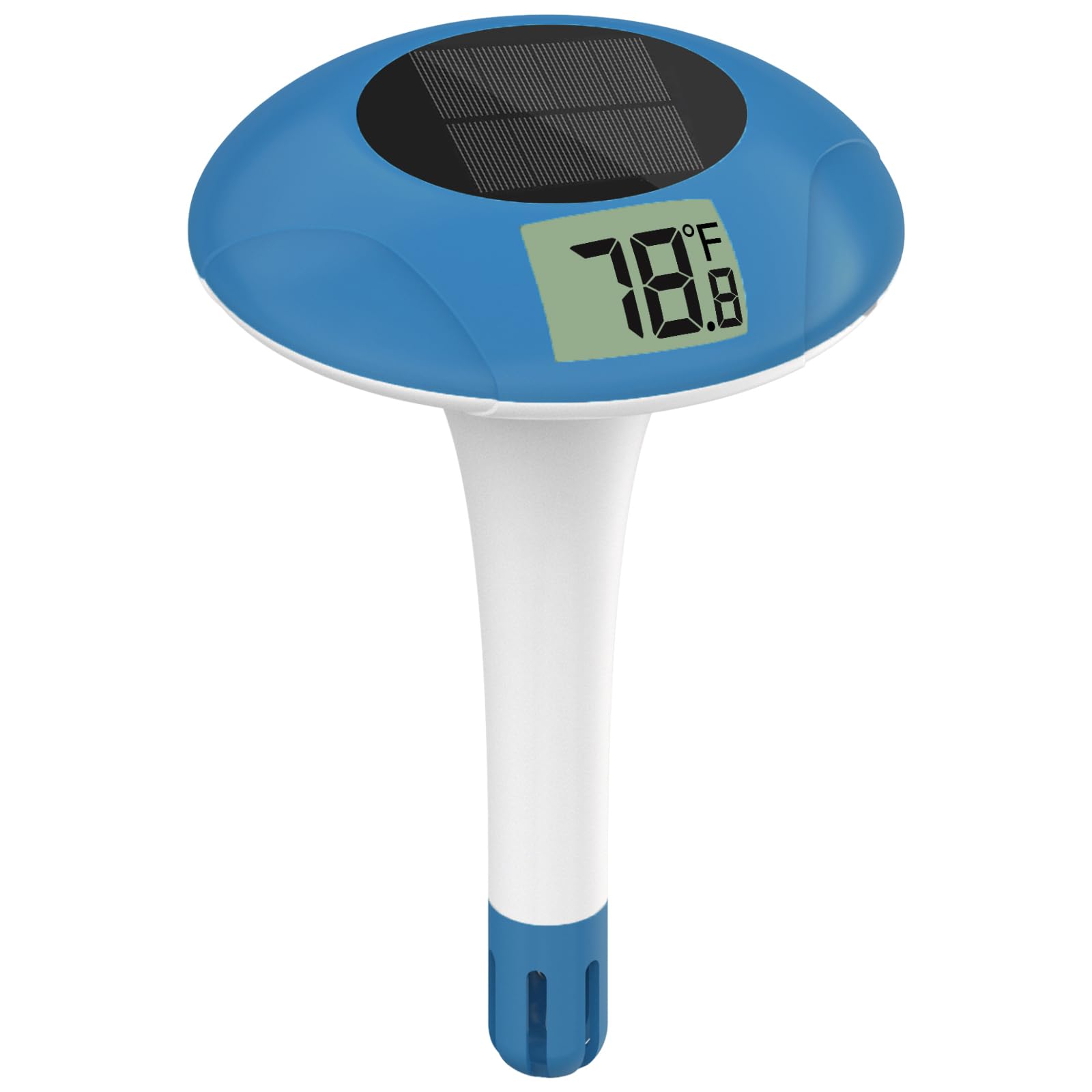 Thermomètre de piscine numérique à énergie solaire, flottant et facile à lire, étanche IPX-8, bleu marine