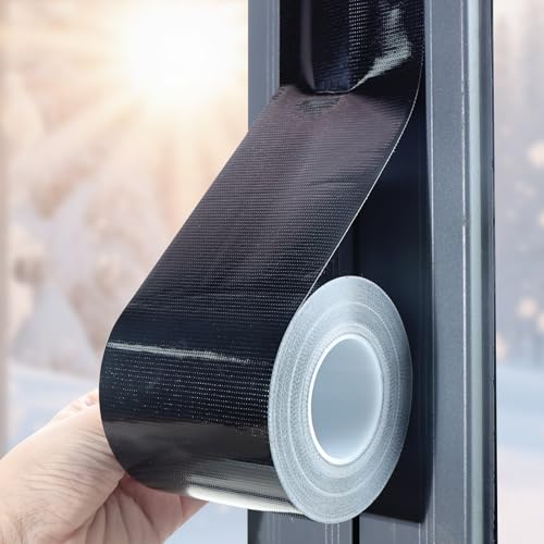 Birllaid Black Window Sealing Tape, Window AC Insulation Tape, 3 Inch x 65 FT Waterproof Blocker for...