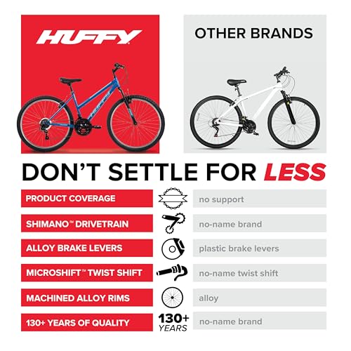 Image of Huffy Stone Mountain Bike for Men and Women, 20 inch /24 inch /26 inch, 6-Speed (20 inch) or 21-Speed, Front or Dual Suspension (Varies), Multiple Colors, Adjustable Saddle, Shimano Equipped, All-Terrain Tires