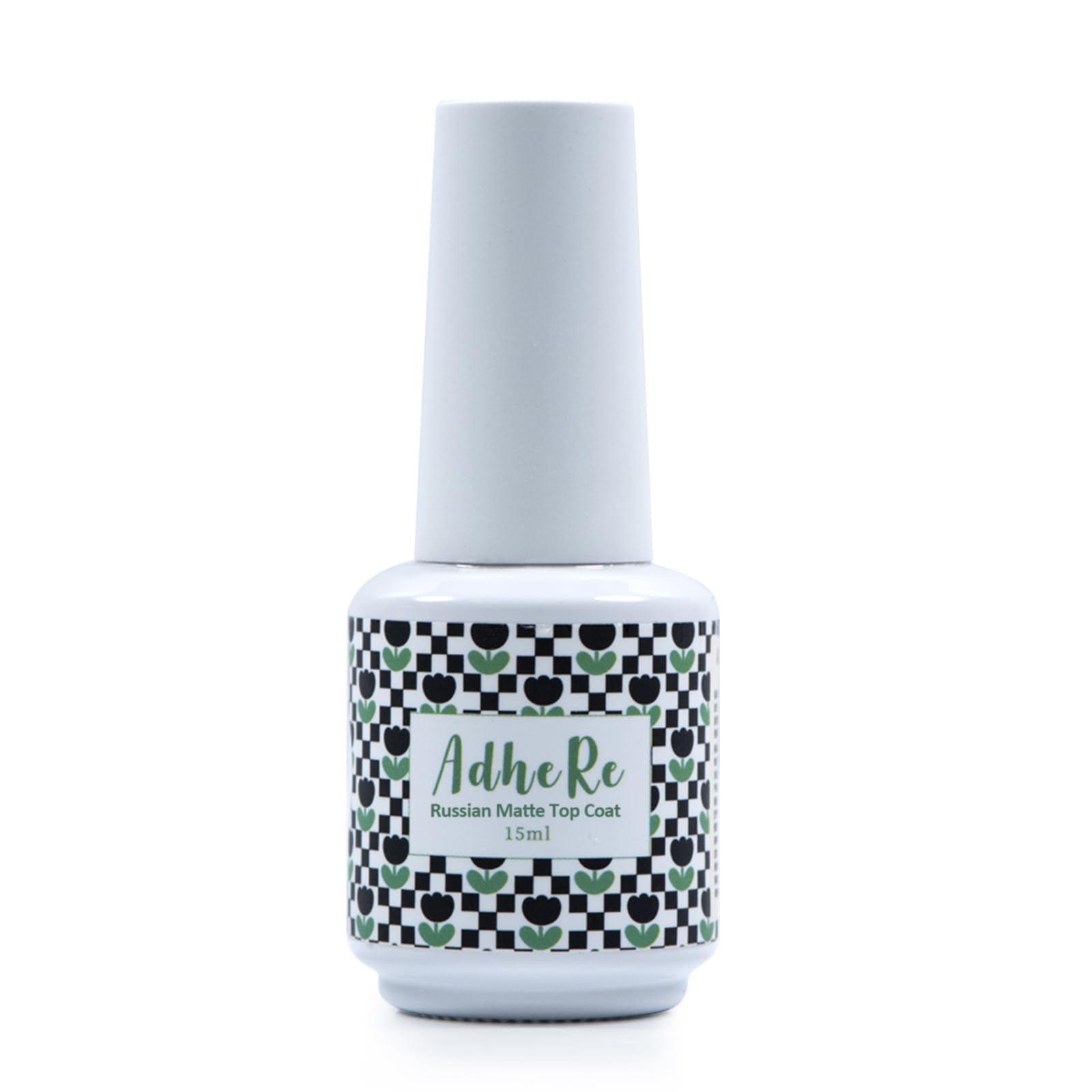 ADHERE Russian Matte Top Coat for Gel Nail Polish 15ml Powder-Resist Matte Finish for Detail Chrome Powder Painting Long Lasting DIY Home Nail Salon