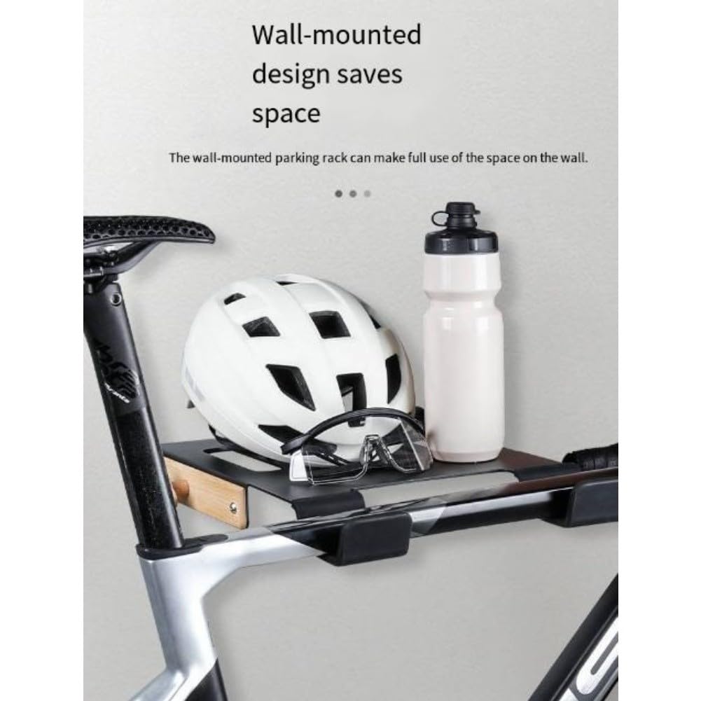 W Fahrrad Wandhalterung für Mountainbike Rennrad Hybrid Bike Platzsparende Aufbewahrung mit Silikonpolster bis 30 kg Traglast Einfache Montage Schwarz