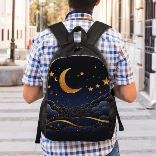 Mochila Unisex Estrellas y Luna Impermeable para Senderismo miniatura 7