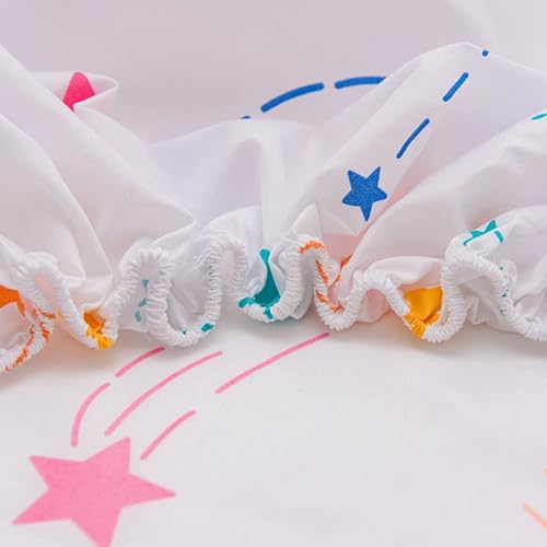 Miniatura 8 de NTBED Juego de ropa de cama de 4 piezas para niñas bebés, estampado de purpurina arcoíris, incluye edredón, sábana encimera, sábana bajera y funda