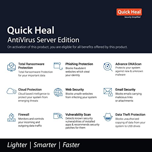 Image of Quick Heal Antivirus Server Version - 1 Server, 1 Year (Email Delivery in 1 Hour- No CD)