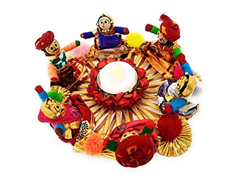 JH Gallery Handmade Recycled Material Rajasthani Dolls Puppet Tealight Candle Holder for Home Decor, Pooja Room Decor, Diwali Decoration, Multicolor (13 cm x 13 cm 6.5 cm) (Pack of 1) JH Gallery Handmade Recycled Material Rajasthani Dolls Puppet Tealight Candle Holder for Home Decor, Pooja Room Decor, Diwali Decoration, Multicolor (13 cm x 13 cm 6.5 cm) (Pack of 1)