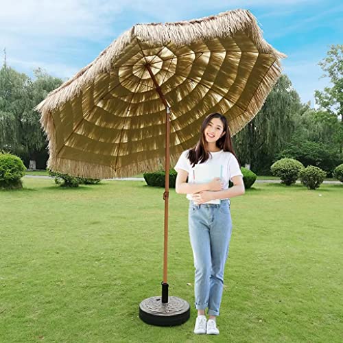 Jemmco Tiki Umbrella Outdoor Patio, Ultraviolet-Proof Thatch Umbrella With Tilt Design, Grass Beach Umbrella, Rotatable, For Outdoor Tiki Bar, Tropical Palapa, Garden Beach Pool Backyard (Size : 8Ft) #TOP4