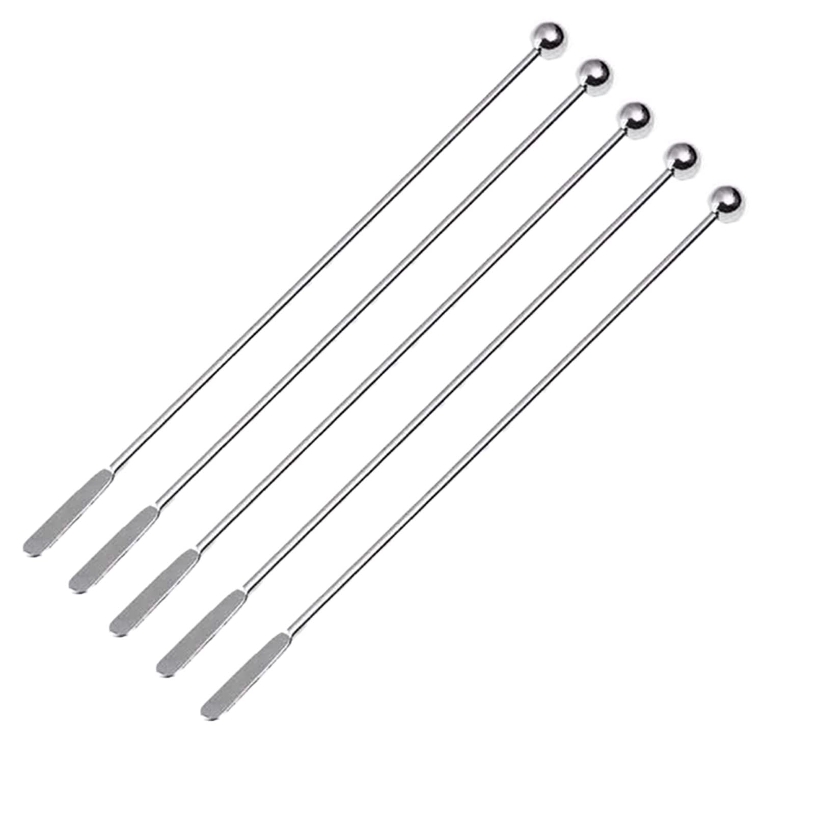 SagaSave 5PCS Cocktail Paddle Drink Stirrers, Steel Coffee Beverage Swizzle Stick for Coffee, Beverage, Cocktail