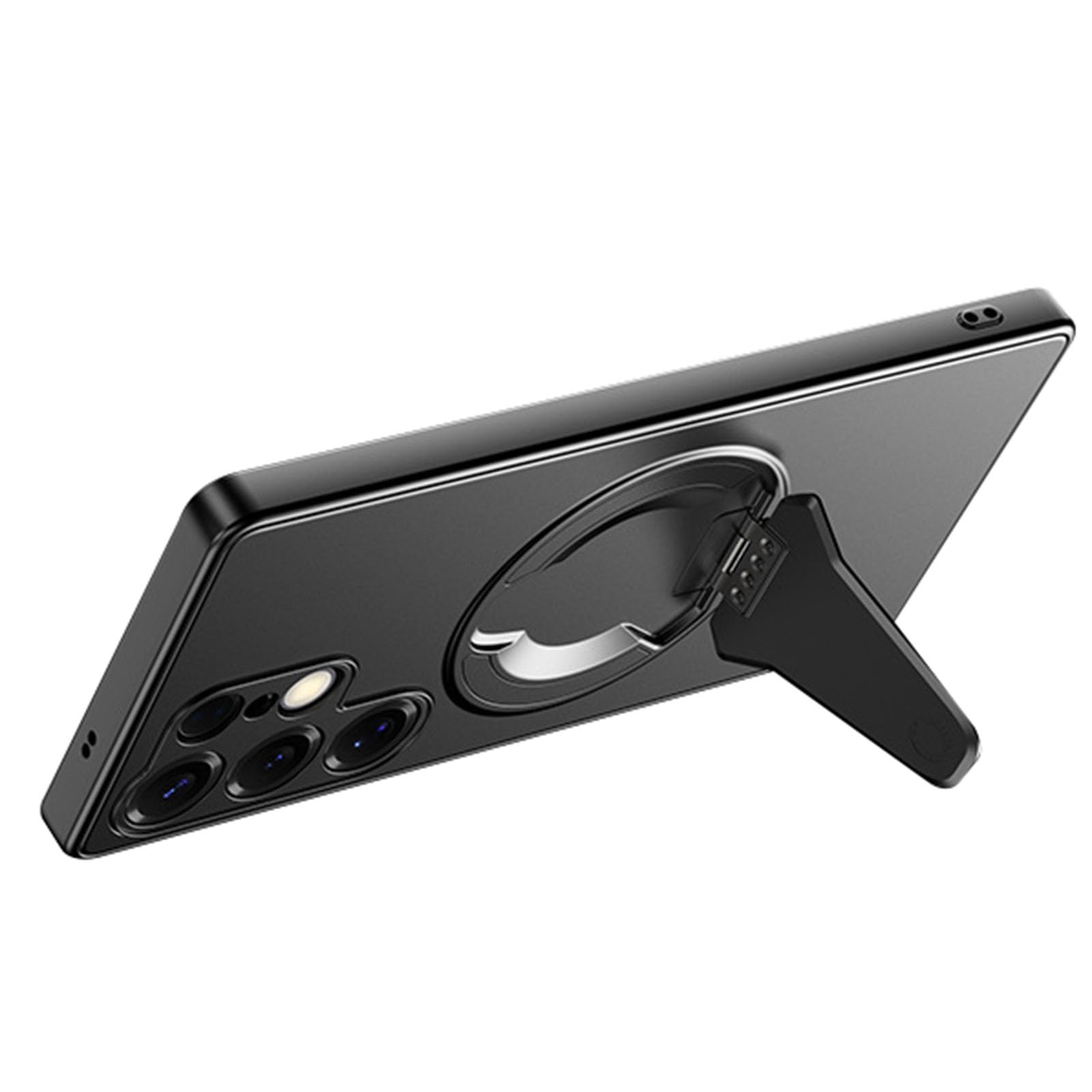 Protégez votre Samsung S26 Plus au quotidien avec cette coque mince noire à béquille.
