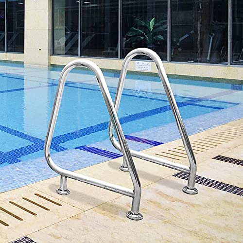 MSHGSKU Pool Handrail,Curved Pool Handrail - 1 Pcs Easy Mount Grab Rail with Complete Accessories, Durable 1mm Thick Swimming Pool Stair Support Rail