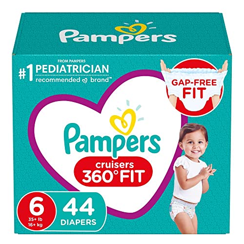 Pampers Cruisers 360˚ Fit Diapers Size 6, 44 Count, Super