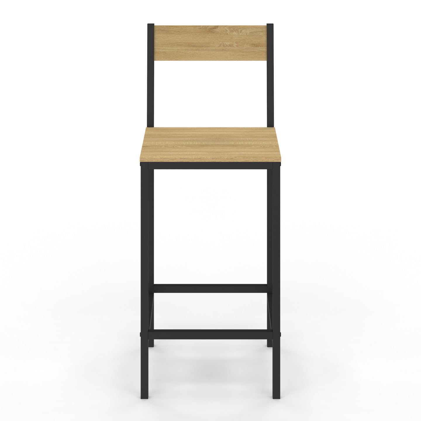 IDMarket - Lot de 2 tabourets de Bar Detroit avec Dossier Chaise de Cuisine Design Industriel