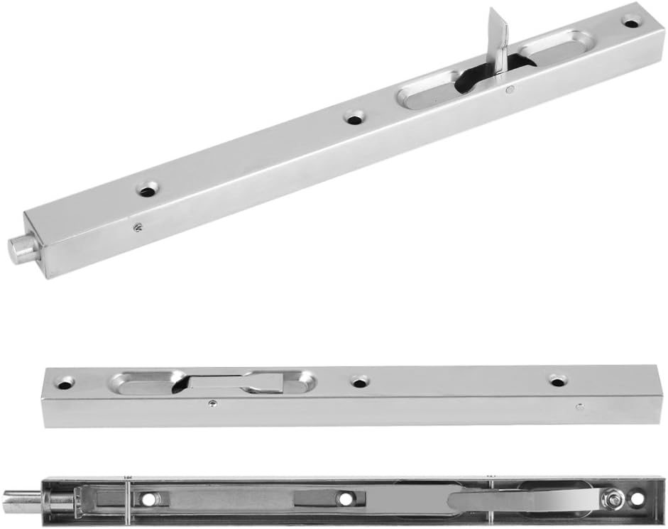 Zerodis Door Bolt 304 Stainless Steel Door Flush Lock Security Lever Action Gate Bolt with Strike and Screws (10inch)