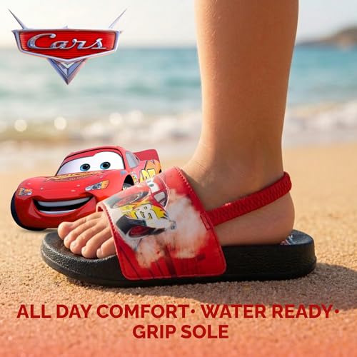 Image of Disney Minnie Mickey Encanto Lightning McQueen Lilo n Stich Sesame Street Little Mermaid Moana Slides Backstrap Slip-On Beach Sandals (Infant /Toddler /Little Kid)