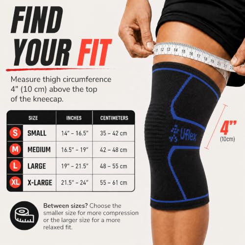 Image of Knee Brace for Men and Women Knee Compression Sleeve Knee Support Wraps for Arthritis Joint Pain Relief, Workout, Swelling, Sports, Circulation, Running, Recovery for ACL & Meniscus Tear