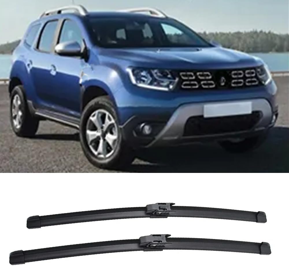 RESKIU Car Front Windshield Wiper Blade Set Replacement for Renault Dacia Duster MK2 2017-2023, All Season Windscreen Wipers Quiet Easy Installation