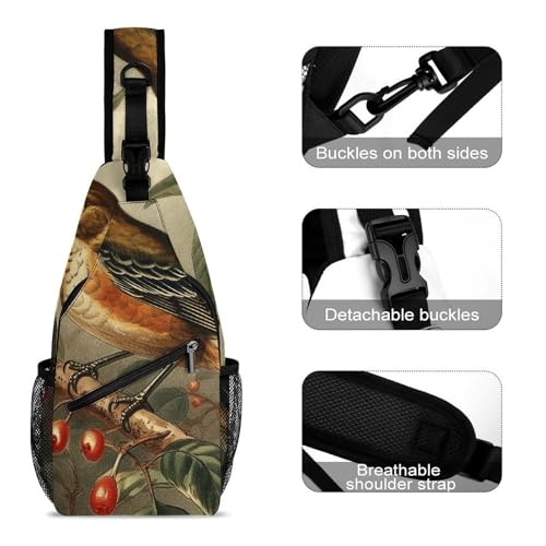 Retro Fashion Style Sling Bag for Men Women - Adjustable Crossbody Chest Backpack, 15" Travel Hiking Fanny Pack3