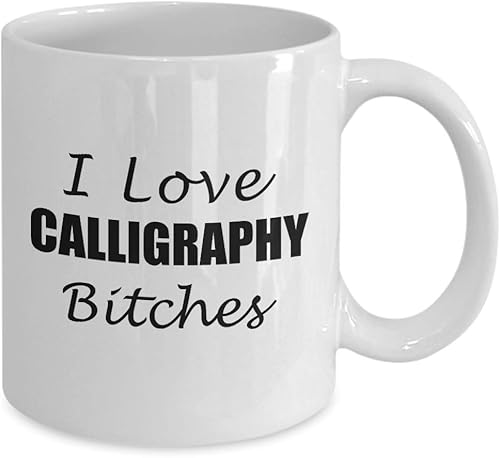 Miniatura 2 de I Love Calligraphy Bitches Coffee Mug Tea Cup - Gifts for Calligrapher Lover Writing Lettering Visual Art Design Artist Hobby Passion Hobbyist Funny