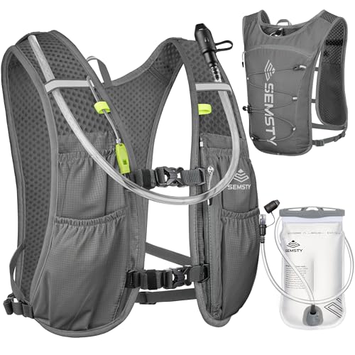 Semsty Hydration Vest 5L,Running Vest Pack with 1.5L Water Bladder,Lightweight Water Backpack for Hiking Running Cycling