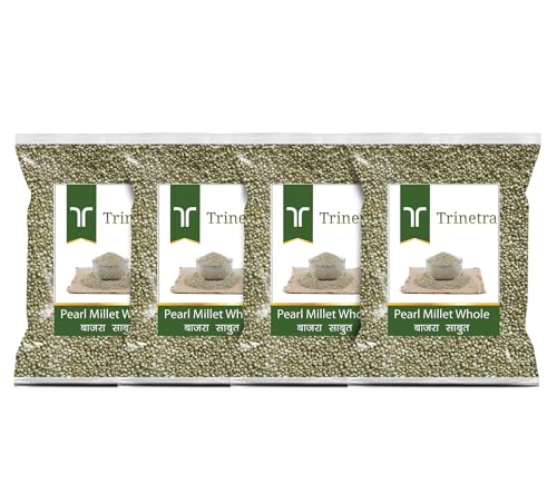 Image of Trinetra Bajra Sabut (Pearl Millet Grain) | Fibre-Rich Wholesome Millet | 4 kg (4 x 1kg)