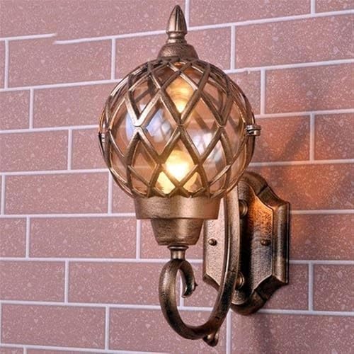 Genérico Lámpara de pared europea, luces de jardín de villa europea, lámpara de pared de balcón vintage, linterna de pared exterior de casa de campo impermeable for exteriores,Lámpara de araña