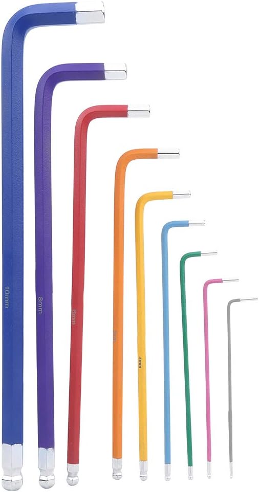 Flat End Hex Wrench Set 9 Piece Hex Key Set and rustproof Socket Head Wrench Hand Tools Kit