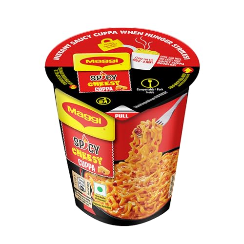 Image of MAGGI Spicy Cheesy Instant Cuppa Noodles - Delicious Slurpy and Saucy Taste, 71.5g