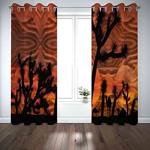 Rideaux occultants 100% polyester isolant phonique chameau 3D rideaux à œillets - 5