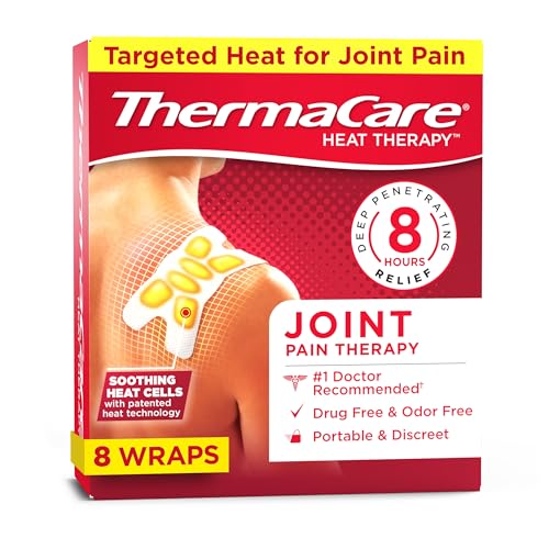 Image of ThermaCare Portable Heating Pads - Adhesive, Disposable HeatWraps for Joint & Muscle Pain Relief - Multi-Purpose, Drug-Free Therapy with Flexible Fit (Pack of 8)