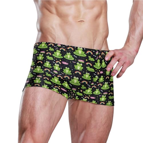 Cute Frog Mens Swim Trunk Swimwear Bathing Suit Swim Brief Square Leg Board Short S B04052193